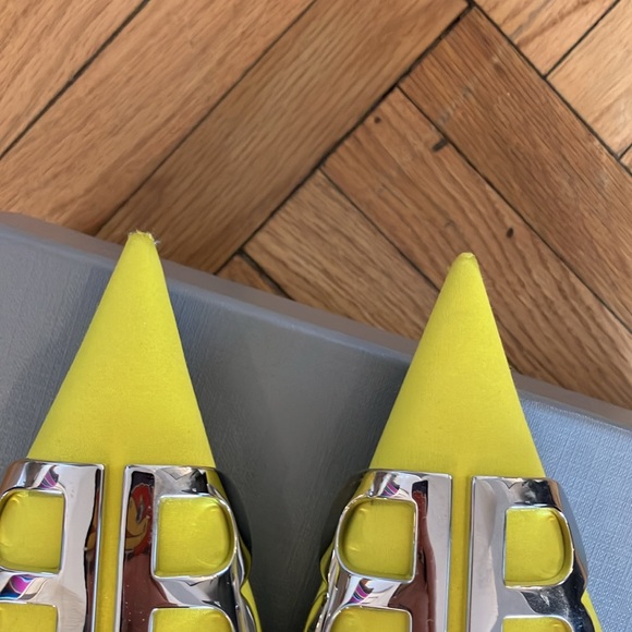 Balenciaga Knife logo-embellished satin point-toe flats - size 37.5 - Picture 13 of 15